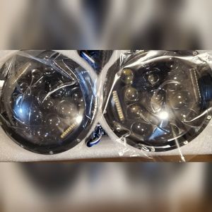 Jeep Wrangler LED DRL Projector Headlights Black Housing Clear Lens New